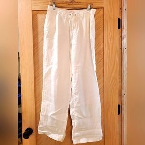 ST. TROPEZ White Linen pants Size Medium